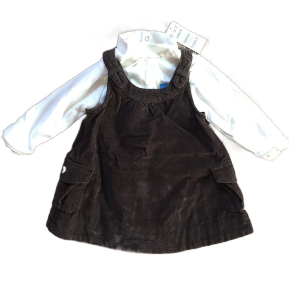 🎉 CRAZY 8/Childrens Place Baby Girl Onesie & Jumper Dress Set, size 6-12mo